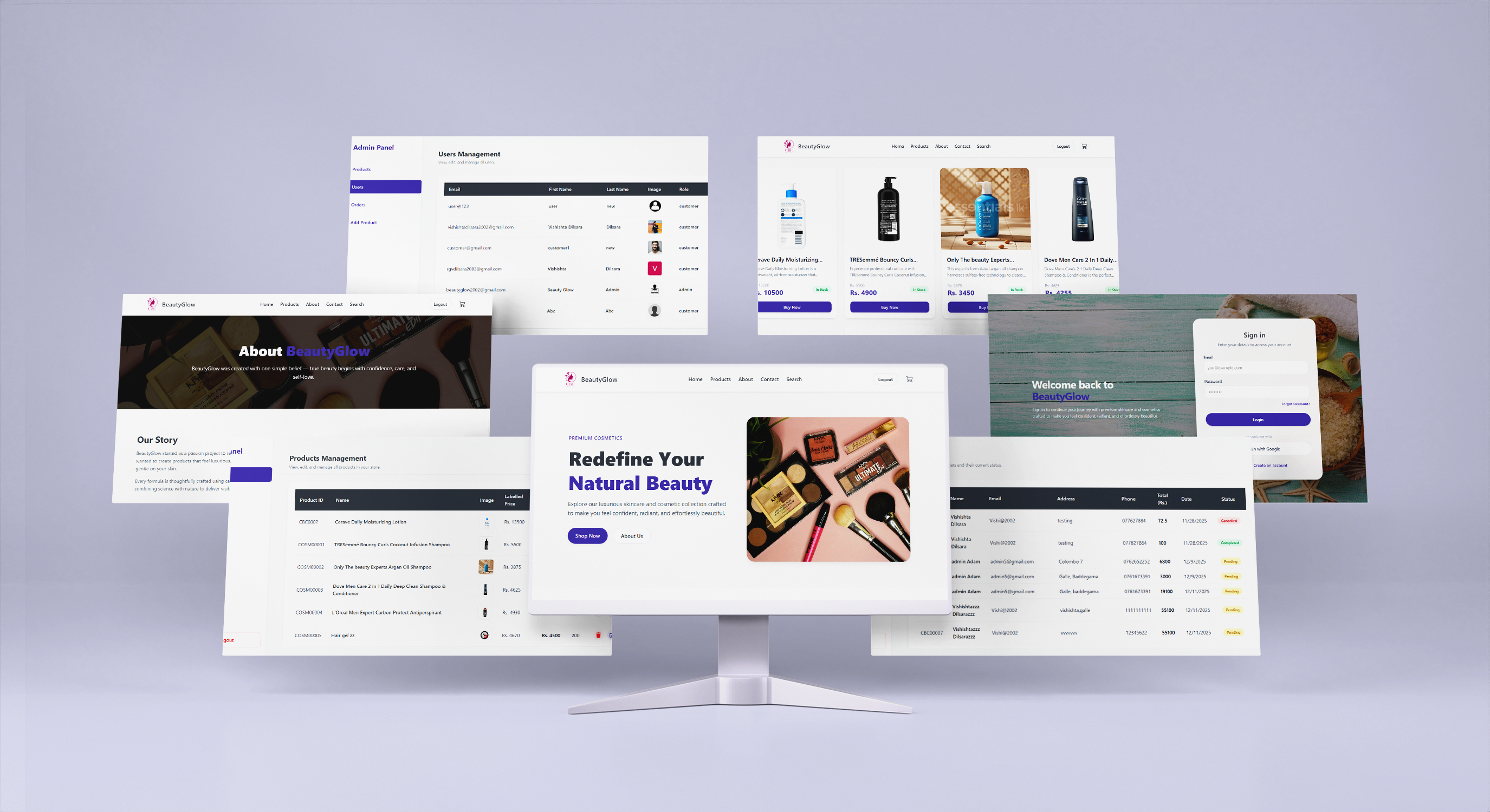 Full-Stack MERN E-Commerce Platform for Beauty Glow